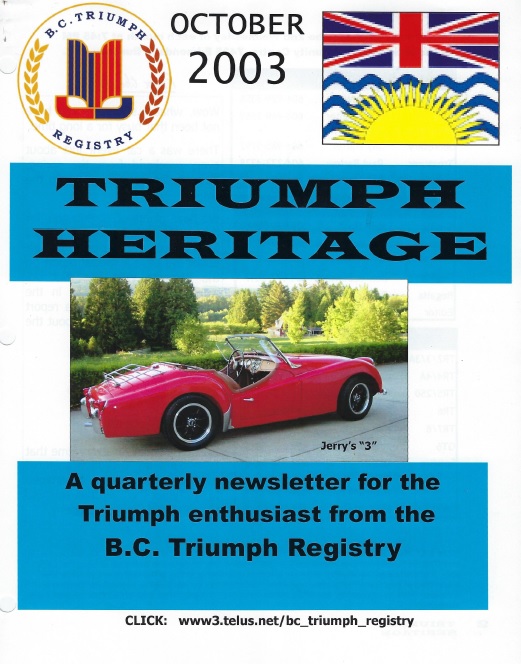 Oct 2003 Newsletter
